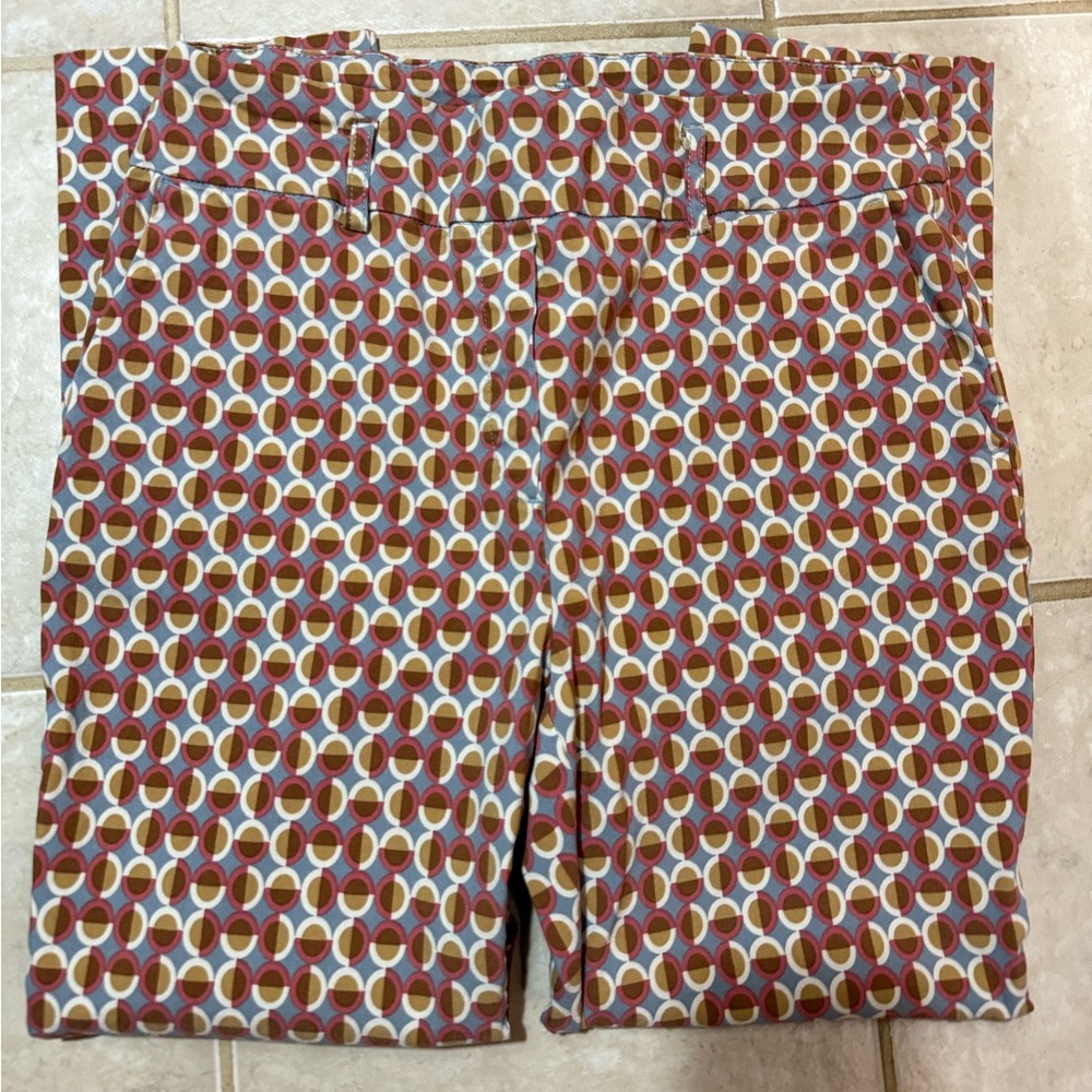 Jules & Leopold Circle Print Cropped Pants - Pink, Brown, Cream